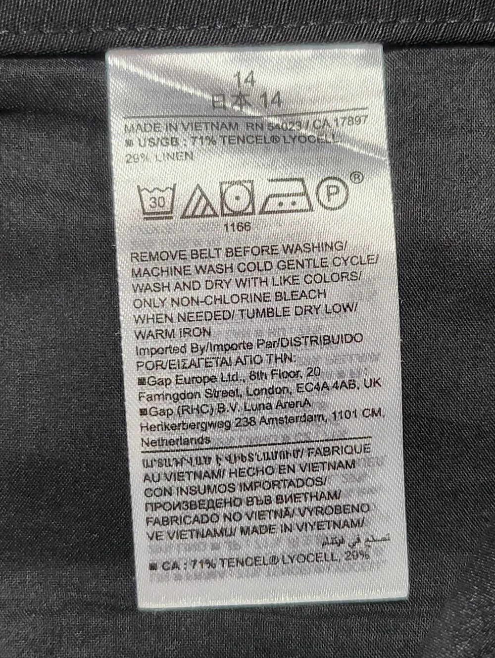 Banana Republic Tencel Linen Blend Relaxed Utility Pants Size 14 Black